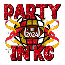 Party In Kc Football 2024 Disco Ball PNG