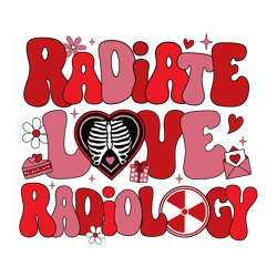 Radiate Love Radiology Valentine SVG