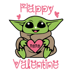 Baby Yoda Happy Valentine SVG