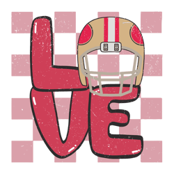 Vintage Love 49ers Football Helmet SVG