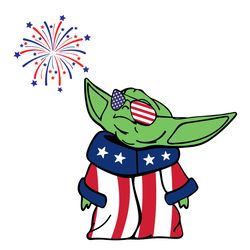 4th Of July Baby Yoda SVG