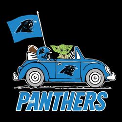 Baby Yoda Car Fans Carolina Panthers Nfl Football SVG