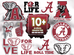 10 Files Alabama Crimson Tide Football Bundle Svg, Alabama Logo Svg