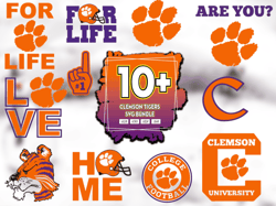 10 Files Clemson Tigers Football Svg Bundle, Clemson Logo Svg