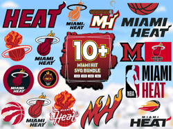 10 Files Miami Heat Svg Bundle, Miami Heat Logo, NBA Svg