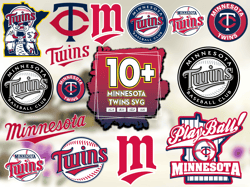 10 Files Minnesota Twins Svg Bundle, Twins Logo Svg, Minnesota Twins Lovers Vector