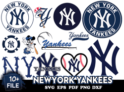 10 files new york yankees svg bundle, Love new york yankees Svg