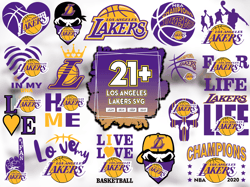 21 Files Los Angles Lakers Svg Bundle, LA Lakers Logo NBA Lovers