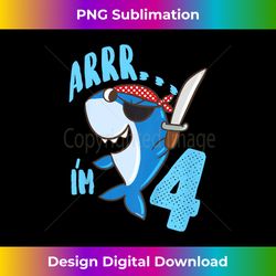 4th Birthday Idea Boys Shark Pirate 4 Years - Crafted Sublimation Digital Download - Reimagine Your Sublimation Pieces