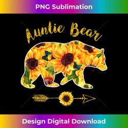 Auntie Bear Sunflower T- Funny Mother Father - Edgy Sublimation Digital File - Ideal for Imaginative Endeavors