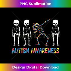 Dabbing Skeleton Pumpkin Autism Awareness Halloween - Eco-Friendly Sublimation PNG Download - Spark Your Artistic Genius