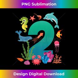 2 Year Old 2nd Birthday Party Sea Fish Aquarium Birthday - Sophisticated PNG Sublimation File - Reimagine Your Sublimation Pieces