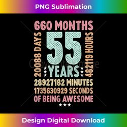 55th Birthday 55 Years Old Vintage Retro - 55 yr old - Eco-Friendly Sublimation PNG Download - Reimagine Your Sublimation Pieces