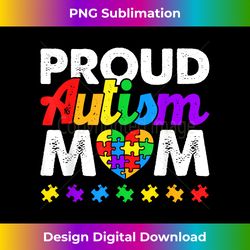 Proud Autism Mom Autism Awareness Acceptance Colorful Puzzle - Sublimation-Optimized PNG File - Lively and Captivating Visuals