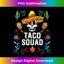Womens Taco Squad Taco Eater Mexican Food Foodie Mexico V-Neck - Luxe Sublimation PNG Download - Challenge Creative Boundaries