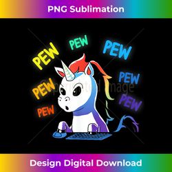 Funny Cute Video Gaming Rainbow Unicorn Pew Pew T - Urban Sublimation PNG Design - Spark Your Artistic Genius