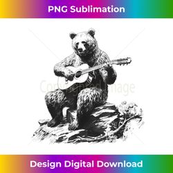Bear Playing Acoustic Guitar Vintage Guitarist Music Lovers - Minimalist Sublimation Digital File - Animate Your Creative Concepts