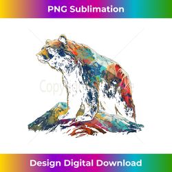 bear mountains colourful wildlife zoo art animal bear - sublimation-optimized png file - lively and captivating visuals