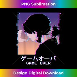 Japanese Vaporwave Sad Anime Girl Game Over Indie Aesthetic - Deluxe PNG Sublimation Download - Challenge Creative Boundaries