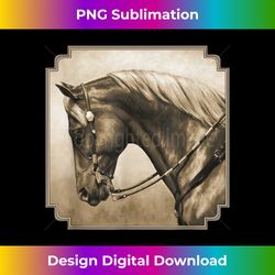 Old West Western Quarter Horse in Sepia - Classic Sublimation PNG File - Spark Your Artistic Genius
