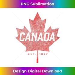 s Canada Est. 1867 Vintage Faded Canada Maple Leaf - Futuristic PNG Sublimation File - Craft with Boldness and Assurance