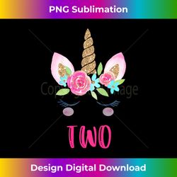 Two Unicorn Birthday Girl 2 Year Old Cute - Bespoke Sublimation Digital File - Access the Spectrum of Sublimation Artistry