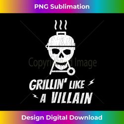 BBQ Grilling Like A Villain Men's Cool Skull Grill Graphic - Artisanal Sublimation PNG File - Striking & Memorable Impressions