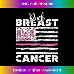 Puck Breast Cancer Pink Ribbon hockey stick Flag Quote - Sleek Sublimation PNG Download - Challenge Creative Boundaries