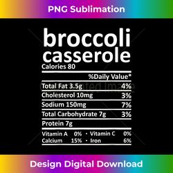 Broccoli Casserole Nutrition Thanksgiving Food Facts Xmas - Edgy Sublimation Digital File - Spark Your Artistic Genius