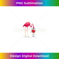 Funny Pink Flamingo Drink Wine On Christmas Xmas - Sublimation-Optimized PNG File - Customize with Flair