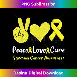 Peace Love Cure Sarcoma Cancer Awareness Yellow Ribbon Men - Sophisticated PNG Sublimation File - Striking & Memorable Impressions