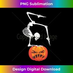 Funny Namaste Skeleton Yoga Skull Halloween Pumpkin Peace - Futuristic PNG Sublimation File - Ideal for Imaginative Endeavors