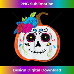 dia de los muertos pumpkin sugar skull girl mexican - sublimation-optimized png file - customize with flair