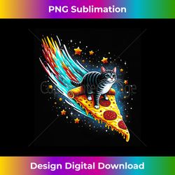cat riding pizza galaxy kitten outerspace pizza cat lover - sublimation-optimized png file - ideal for imaginative endeavors
