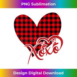 Red Buffalo Plaid Heart Valentine Day XOXO Girl - Minimalist Sublimation Digital File - Craft with Boldness and Assurance