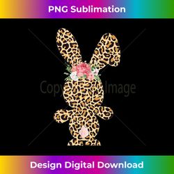 Leopard Print Bunny Flowers Girls Happy Easter - Deluxe PNG Sublimation Download - Reimagine Your Sublimation Pieces