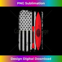 American Flag Kayak -Distressed USA Outrigger Canoe Kayaking - Eco-Friendly Sublimation PNG Download - Lively and Captivating Visuals
