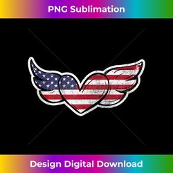 American 4th Of July Flag Grunge Heart - Artisanal Sublimation PNG File - Animate Your Creative Concepts