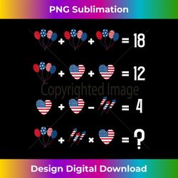 Math Equation 4th OF July American Flag Memorial Day Teacher - Minimalist Sublimation Digital File - Immerse in Creativity with Every Design