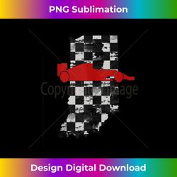 Checkered Flag Indiana with Red Racecar - Sublimation-Optimized PNG File - Lively and Captivating Visuals