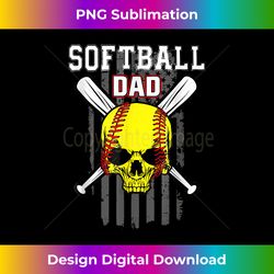 Skull Softball Dad Vintage USA American Flag Father's day - Classic Sublimation PNG File - Challenge Creative Boundaries