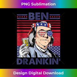 Vintage Ben Drankin' Funny 4th Of July Drinking Presidents - Futuristic PNG Sublimation File - Ideal for Imaginative Endeavors