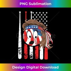 American Flag Baseball Mullet 4th Of July Father's Day - Luxe Sublimation PNG Download - Challenge Creative Boundaries