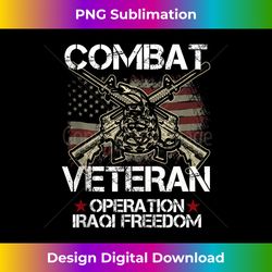 Combat Veteran Iraqi Freedom Military USA American Flag - Futuristic PNG Sublimation File - Chic, Bold, and Uncompromising