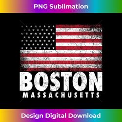 4th of July Boston Massachusetts American Flag - Sophisticated PNG Sublimation File - Spark Your Artistic Genius