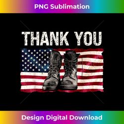 USA Flag Thank You - Soldiers Boots - Veterans Memorial Day - Contemporary PNG Sublimation Design - Crafted for Sublimation Excellence