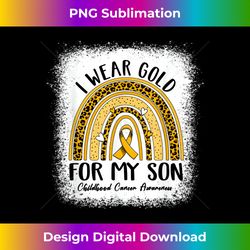 I Wear Gold For My Son Childhood Cancer Awareness Ribbon - Timeless PNG Sublimation Download - Spark Your Artistic Genius