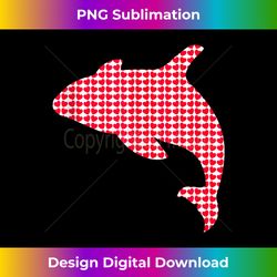 Orca Valentine's Day Heart Love Orca Valentine - Sophisticated PNG Sublimation File - Reimagine Your Sublimation Pieces