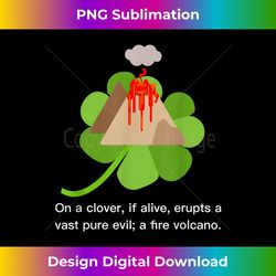Clever Palindrome Fire Volcano on Clover (Read Backwards) - Sublimation-Optimized PNG File - Enhance Your Art with a Dash of Spice