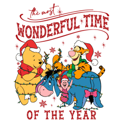 Wonderful Time Of The Year Pooh Friends SVG
